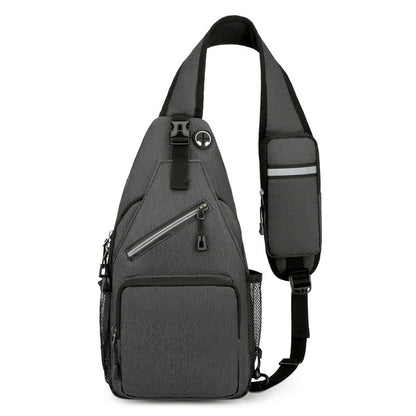 Men's Leaves Solid Color Nylon Zipper Fanny Pack