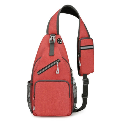 Men's Leaves Solid Color Nylon Zipper Fanny Pack