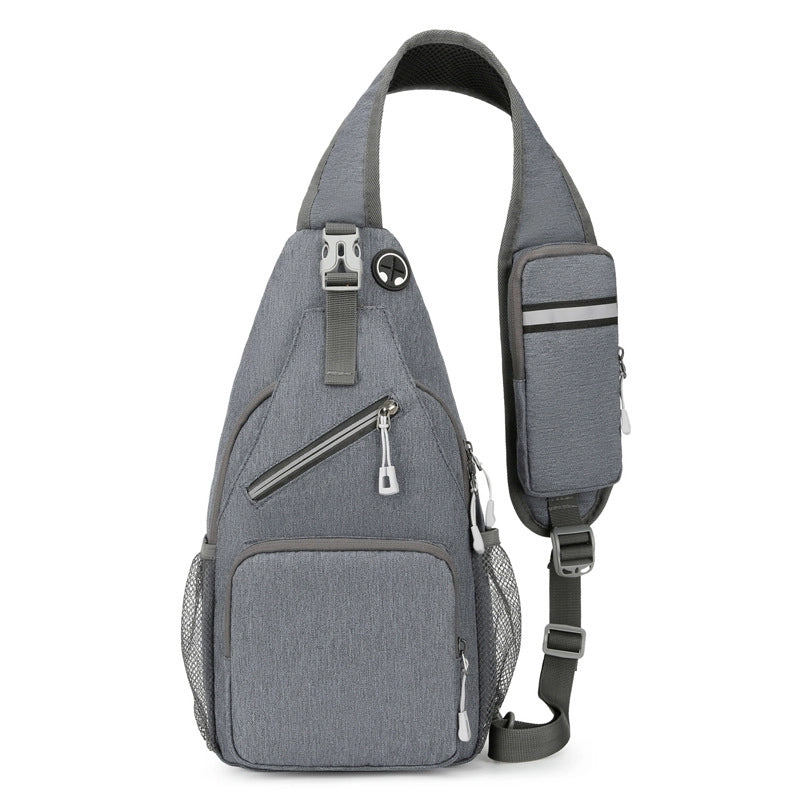 Men's Leaves Solid Color Nylon Zipper Fanny Pack