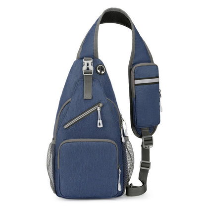 Men's Leaves Solid Color Nylon Zipper Fanny Pack