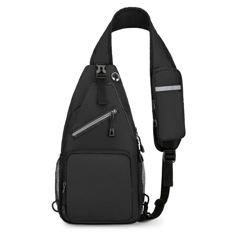 Men's Leaves Solid Color Nylon Zipper Fanny Pack