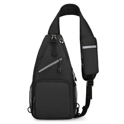Men's Leaves Solid Color Nylon Zipper Fanny Pack
