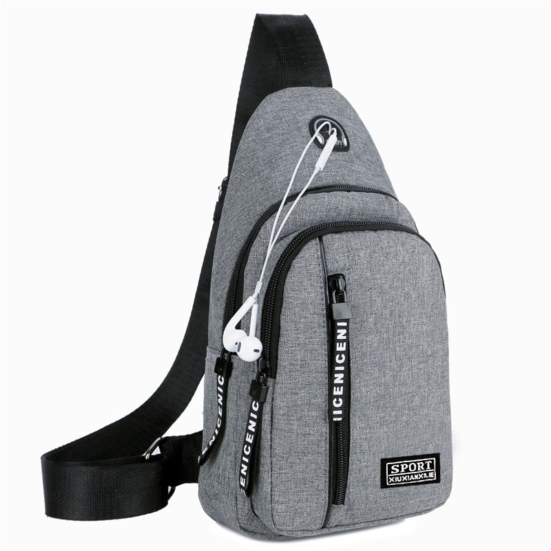 Men's Basic Letter Solid Color Polyester Waterproof Waist Bags