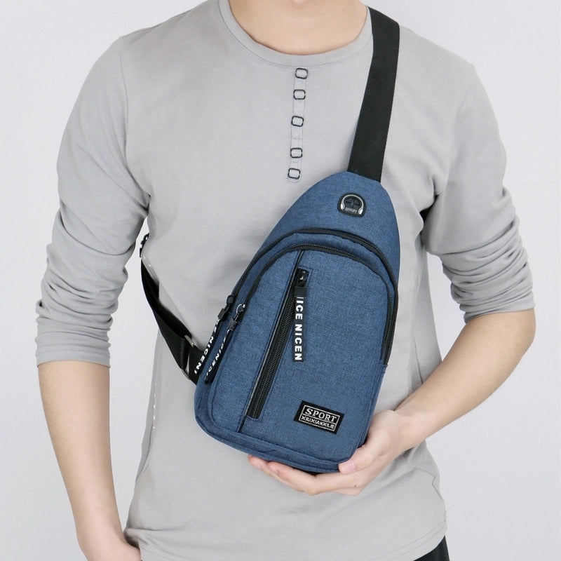 Men's Basic Letter Solid Color Polyester Waterproof Waist Bags