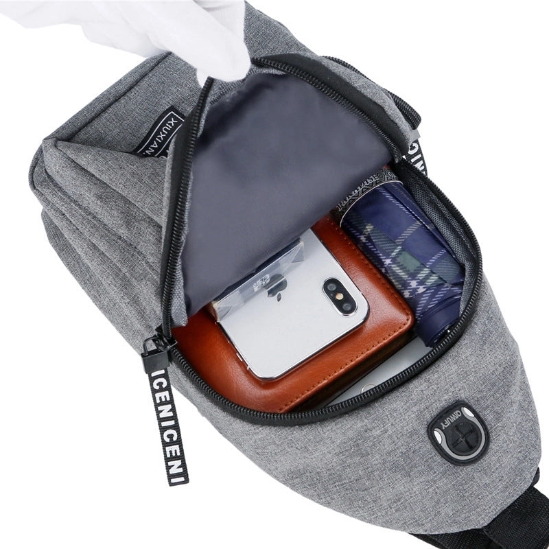 Men's Basic Letter Solid Color Polyester Waterproof Waist Bags