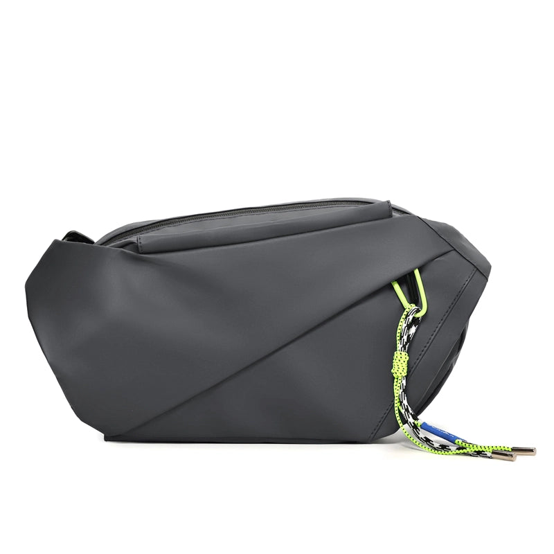 Men's Solid Color Water Repellent Sewing Thread Zipper Fanny Pack