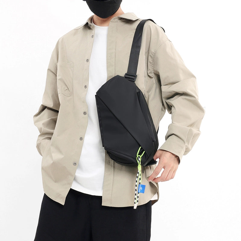 Men's Solid Color Water Repellent Sewing Thread Zipper Fanny Pack