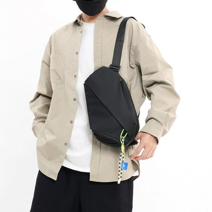 Men's Solid Color Water Repellent Sewing Thread Zipper Fanny Pack