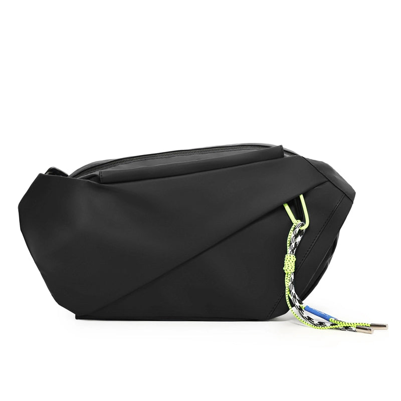Men's Solid Color Water Repellent Sewing Thread Zipper Fanny Pack