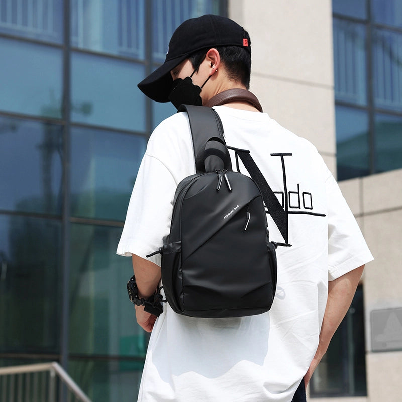 Men's Solid Color Water Repellent Sewing Thread Zipper Fanny Pack