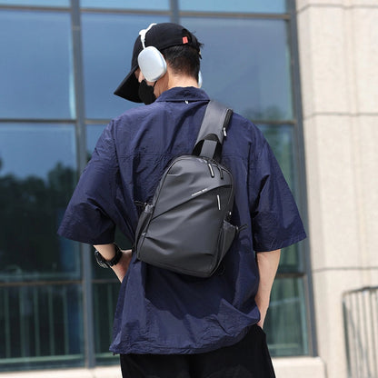 Men's Solid Color Water Repellent Sewing Thread Zipper Fanny Pack