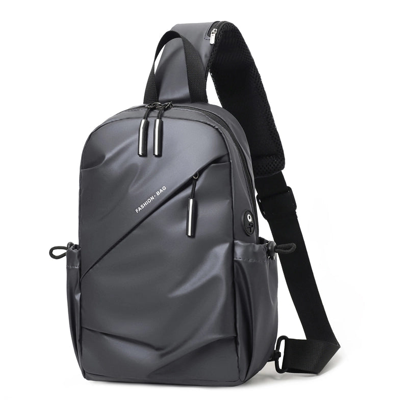 Men's Solid Color Water Repellent Sewing Thread Zipper Fanny Pack