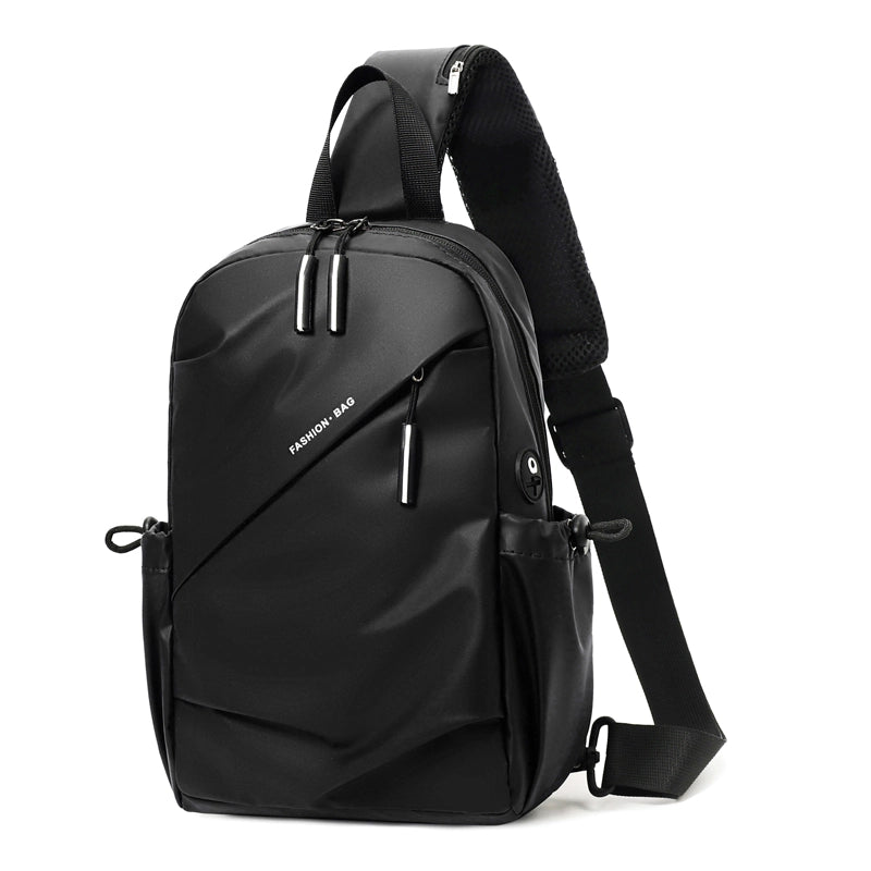 Men's Solid Color Water Repellent Sewing Thread Zipper Fanny Pack
