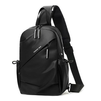 Men's Solid Color Water Repellent Sewing Thread Zipper Fanny Pack