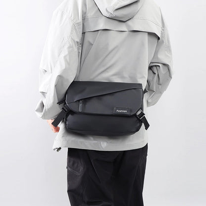 Men's Solid Color Oxford Cloth Sewing Thread Zipper Fanny Pack Hiking Backpack