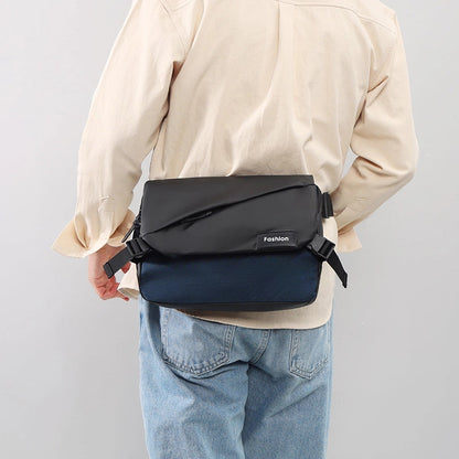 Men's Solid Color Oxford Cloth Sewing Thread Zipper Fanny Pack Hiking Backpack