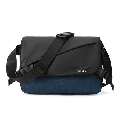 Men's Solid Color Oxford Cloth Sewing Thread Zipper Fanny Pack Hiking Backpack