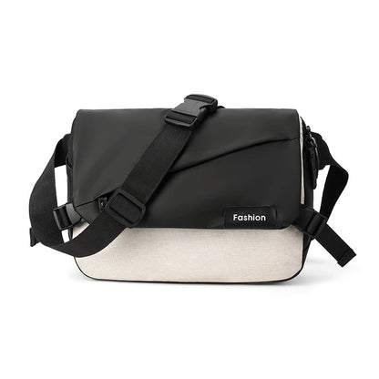 Men's Solid Color Oxford Cloth Sewing Thread Zipper Fanny Pack Hiking Backpack