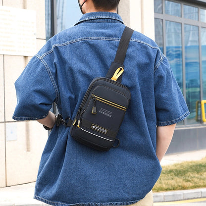 Men's Solid Color High Quality Fabric Sewing Thread Zipper Fanny Pack