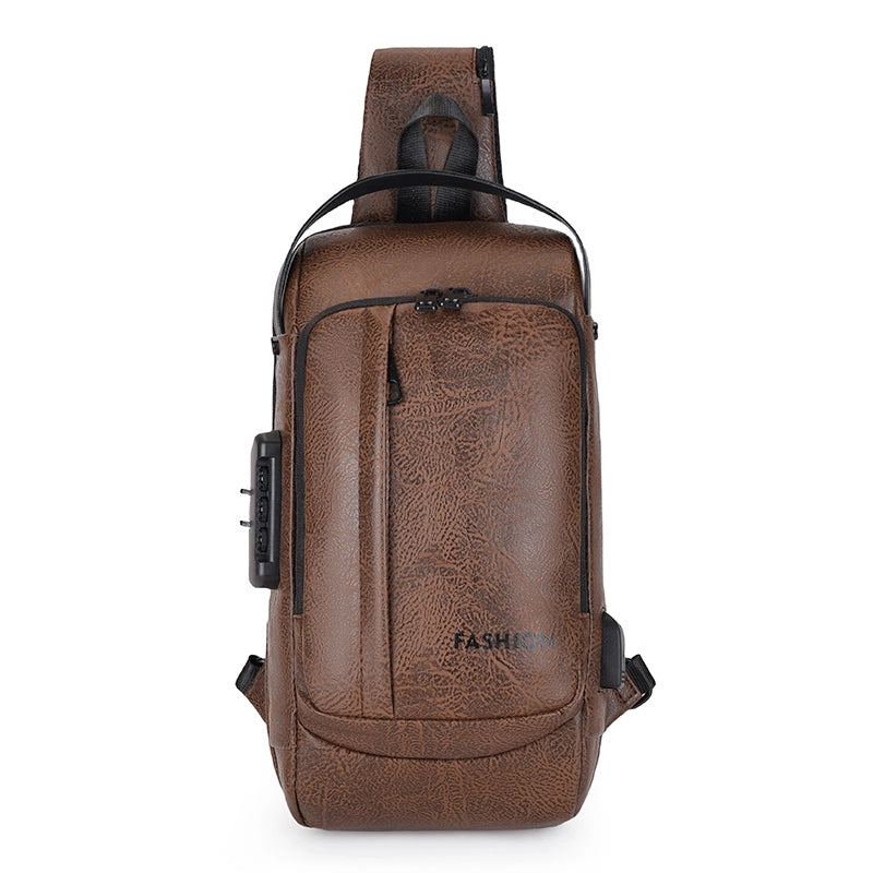 Men's Solid Color Water Repellent Sewing Thread Zipper Fanny Pack