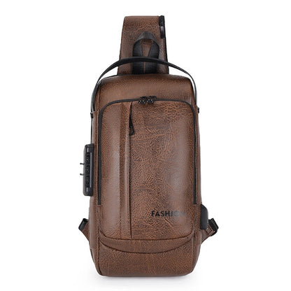 Men's Solid Color Water Repellent Sewing Thread Zipper Fanny Pack