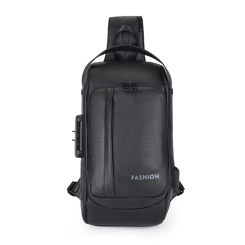 Men's Solid Color Water Repellent Sewing Thread Zipper Fanny Pack