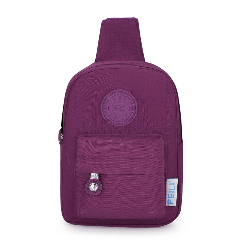 Unisex Solid Color Nylon Sewing Thread Zipper Fanny Pack