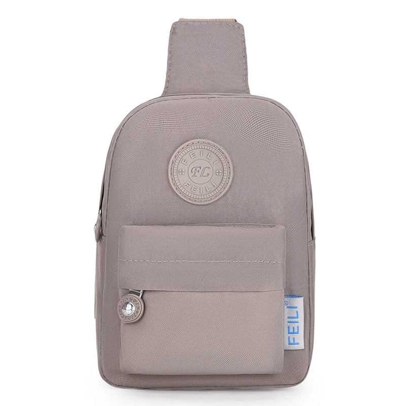 Unisex Solid Color Nylon Sewing Thread Zipper Fanny Pack