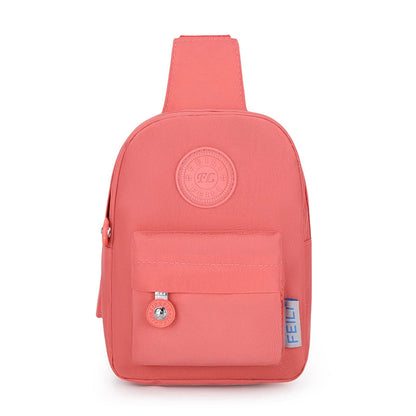 Unisex Solid Color Nylon Sewing Thread Zipper Fanny Pack