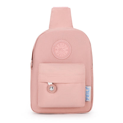 Unisex Solid Color Nylon Sewing Thread Zipper Fanny Pack