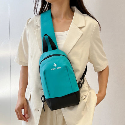 Unisex Solid Color Nylon Sewing Thread Zipper Fanny Pack