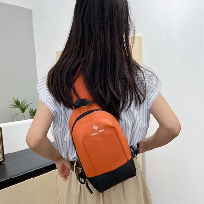 Unisex Solid Color Nylon Sewing Thread Zipper Fanny Pack
