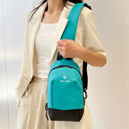 Unisex Solid Color Nylon Sewing Thread Zipper Fanny Pack