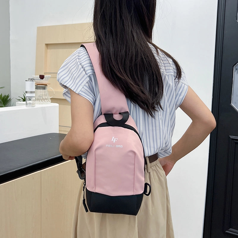 Unisex Solid Color Nylon Sewing Thread Zipper Fanny Pack
