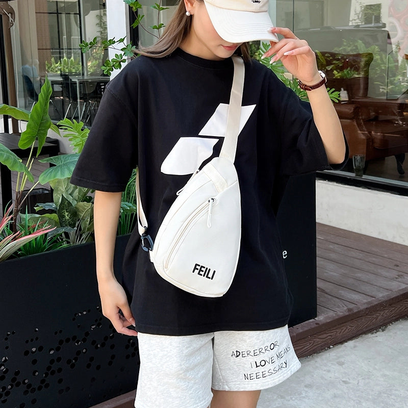 Unisex Solid Color Nylon Sewing Thread Zipper Fanny Pack