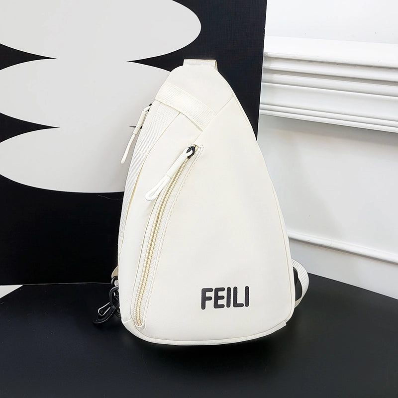 Unisex Solid Color Nylon Sewing Thread Zipper Fanny Pack