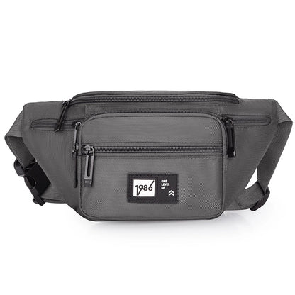 Unisex Solid Color Nylon Sewing Thread Zipper Crossbody Bag Fanny Pack