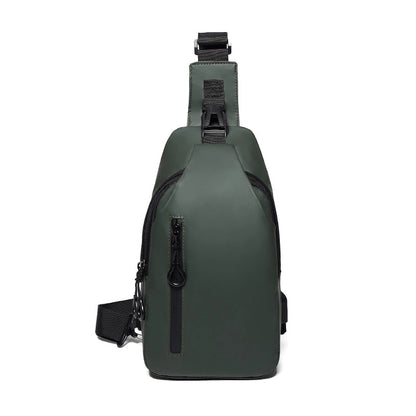 Men's Solid Color Oxford Cloth Sewing Thread Zipper Crossbody Bag Fanny Pack