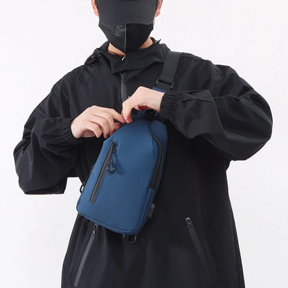 Men's PU Oxford Cloth Sewing Thread Zipper Fanny Pack