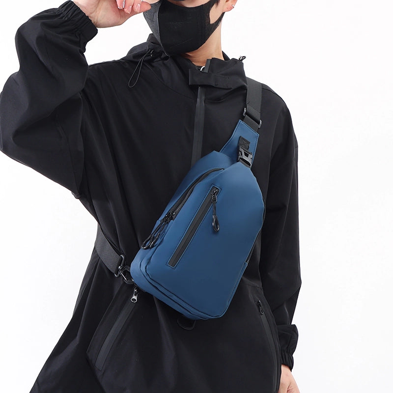 Men's PU Oxford Cloth Sewing Thread Zipper Fanny Pack