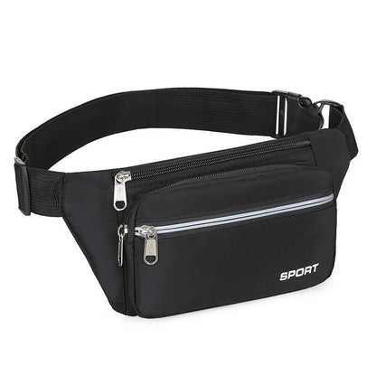 Men's Solid Color Oxford Cloth Zipper Fanny Pack