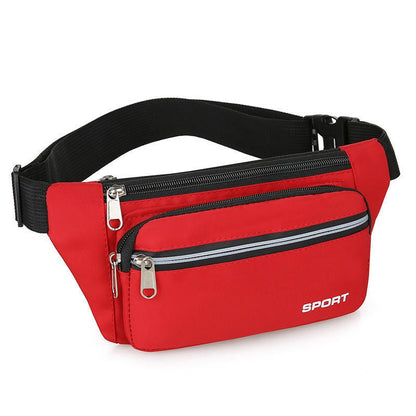 Men's Solid Color Oxford Cloth Zipper Fanny Pack
