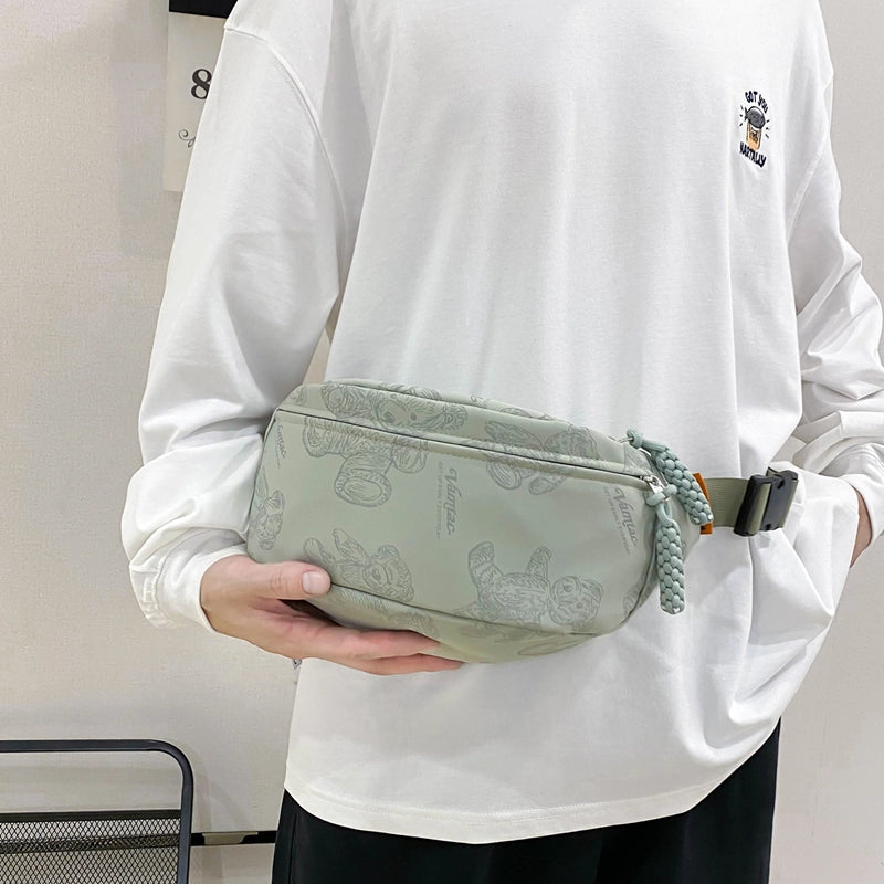 Unisex Little Bear Nylon Zipper Fanny Pack