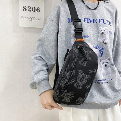 Unisex Little Bear Nylon Zipper Fanny Pack