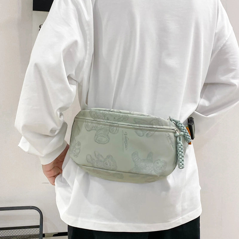 Unisex Little Bear Nylon Zipper Fanny Pack