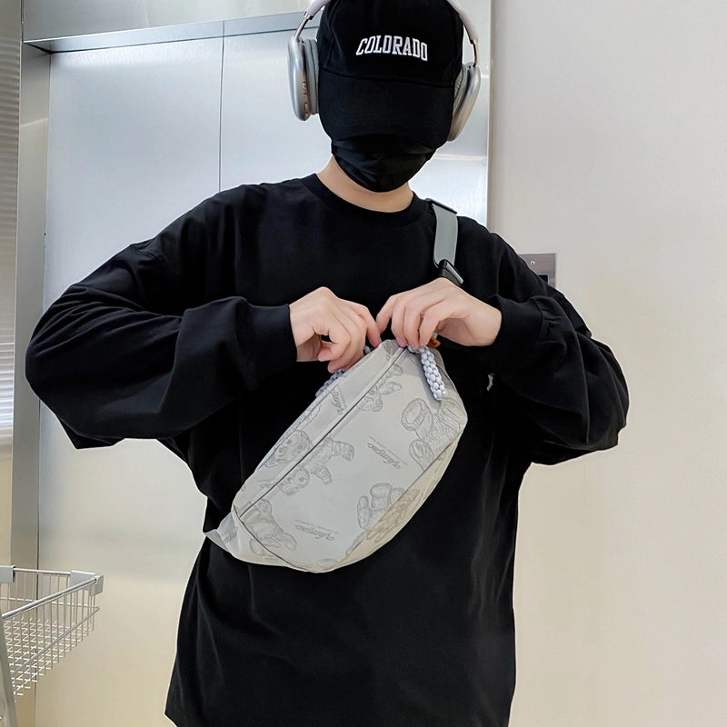 Unisex Little Bear Nylon Zipper Fanny Pack