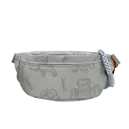 Unisex Little Bear Nylon Zipper Fanny Pack