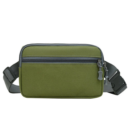 Men's Nylon Solid Color Camouflage Classic Style Square Zipper Fanny Pack