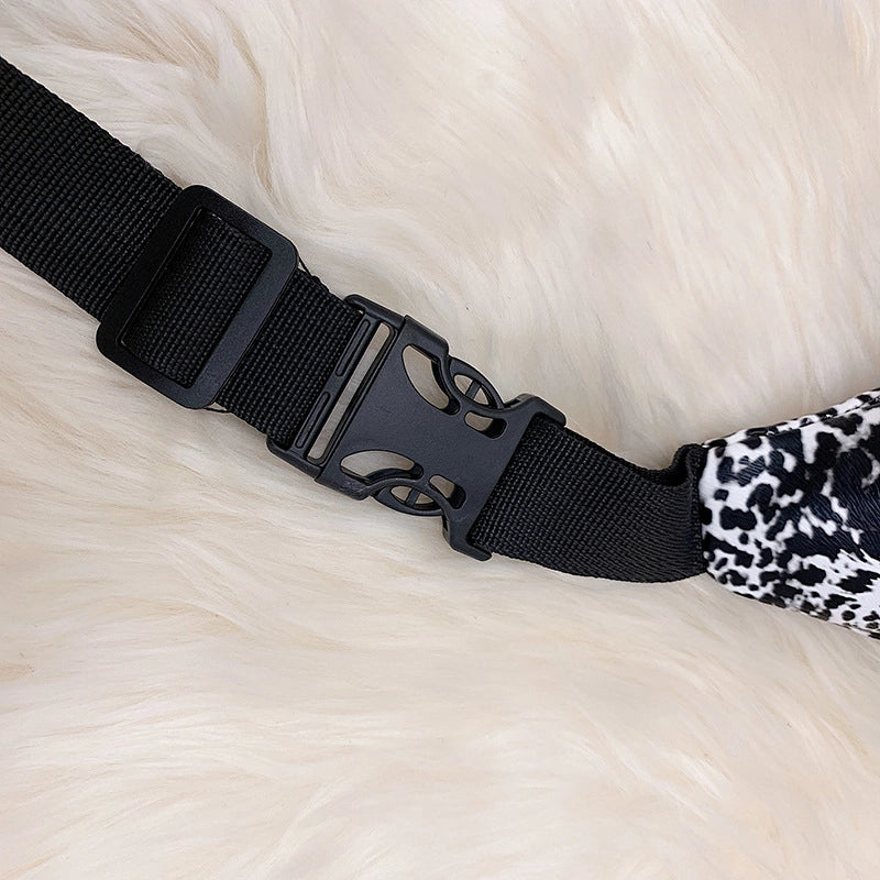 Men's Leopard Pu Leather Zipper Fanny Pack