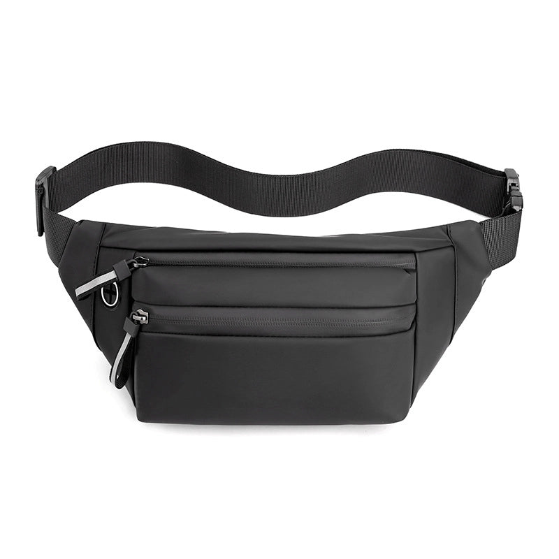 Men's Solid Color Oxford Cloth Zipper Fanny Pack